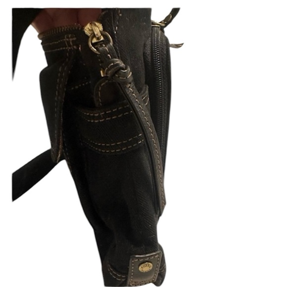 Fossil Long Live Vintage 1953 Black Denim Crossbody - Picture 13 of 16